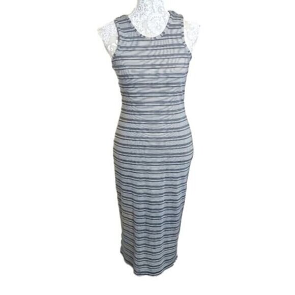 Marine Layer Striped Lexi Rib Daytime Midi Dress Sheath NWT Women's Medium - Picture 1 of 8
